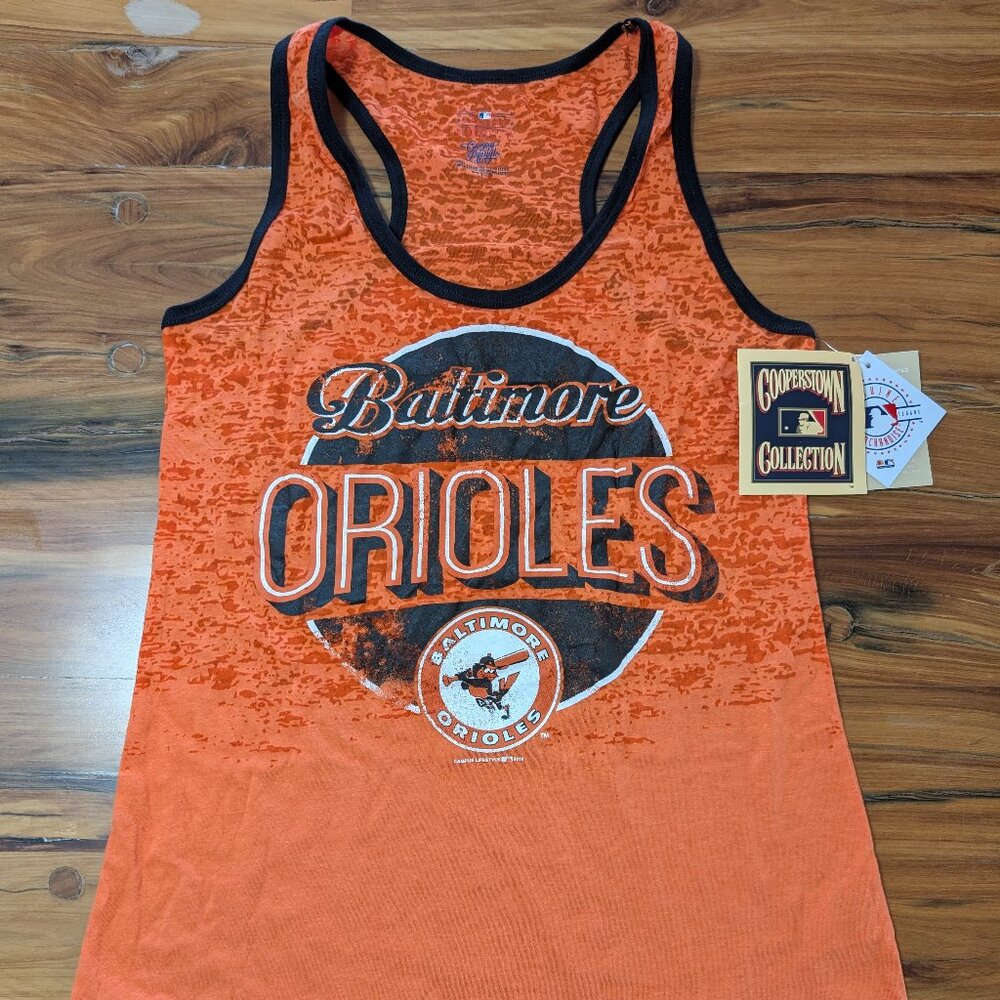 NWT Baltimore Orioles Cooperstown Collection Orange Women's Tank Top Small